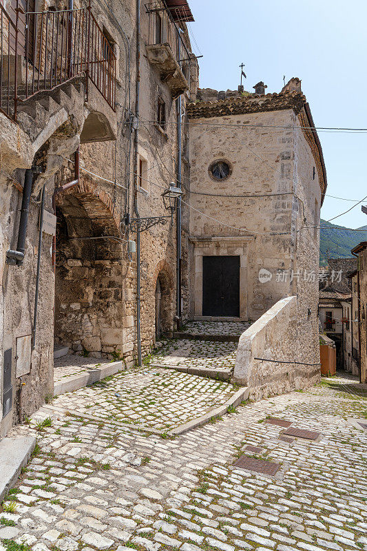 中世纪城镇中心，Campo di Giove Abruzzo意大利